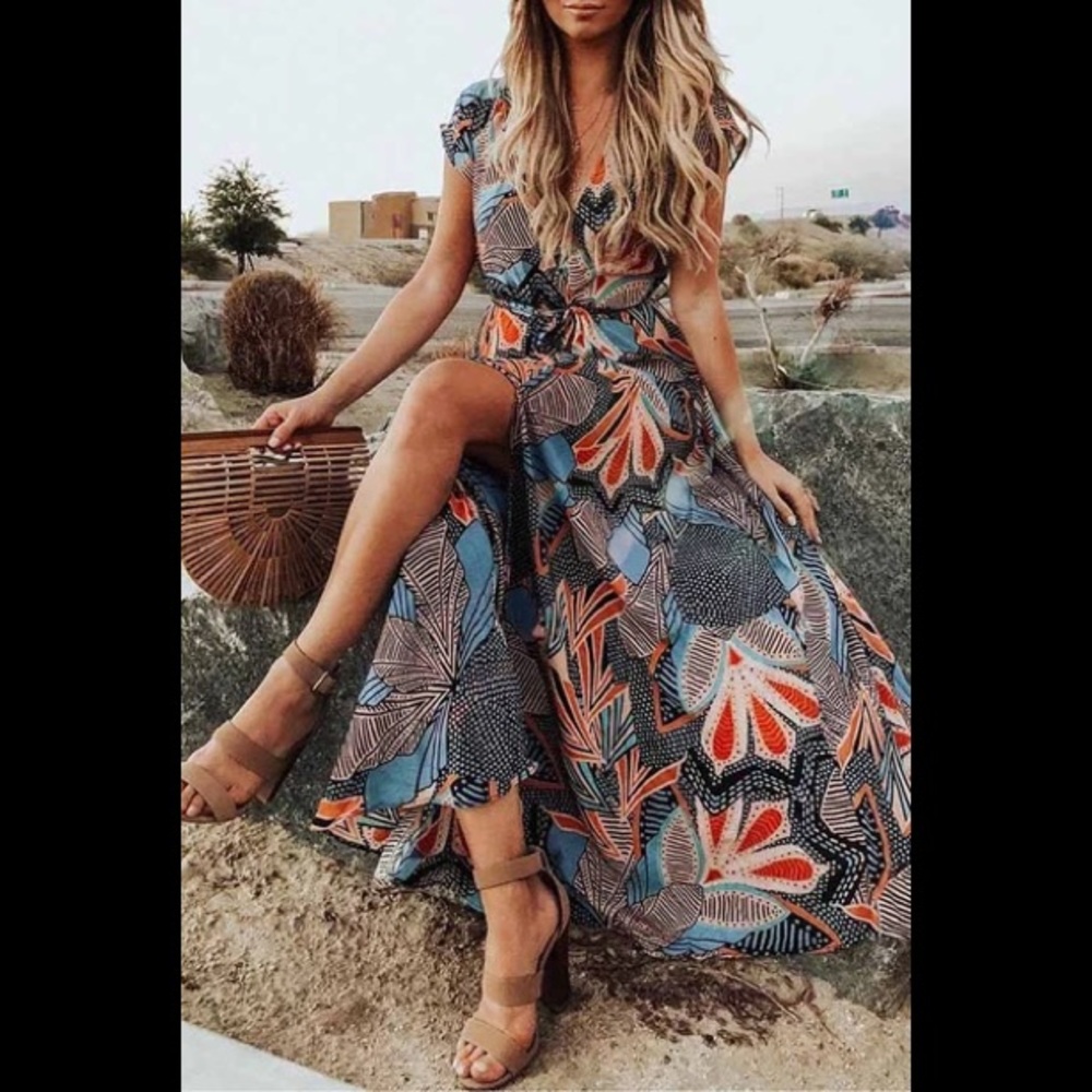 Bohemian Wrap Maxi Dress